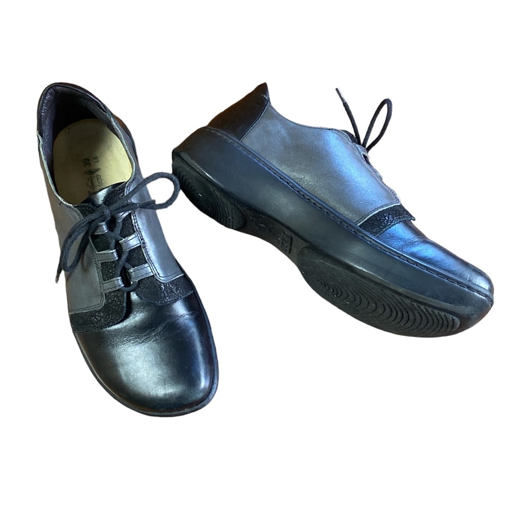 Noat Black Grey Leather Shoes